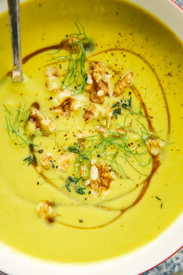 Fennel Leek Soup with Walnuts & Turmeric The First Mess