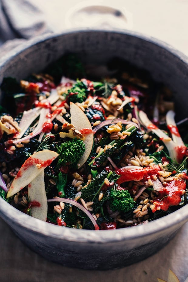 Broccoli Rabe and Kale Harvest Salad