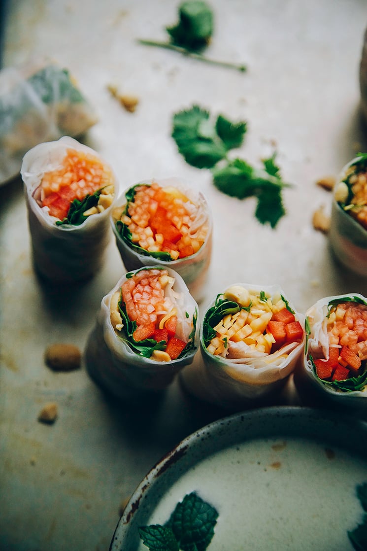 so fresh: papaya salad rolls via thefirstmess.com