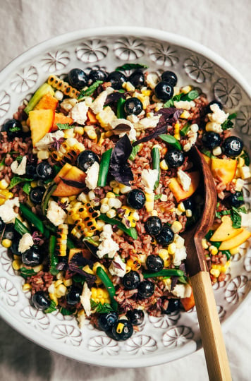 summer picnic salad with blueberries & vegan "feta" - The First Mess