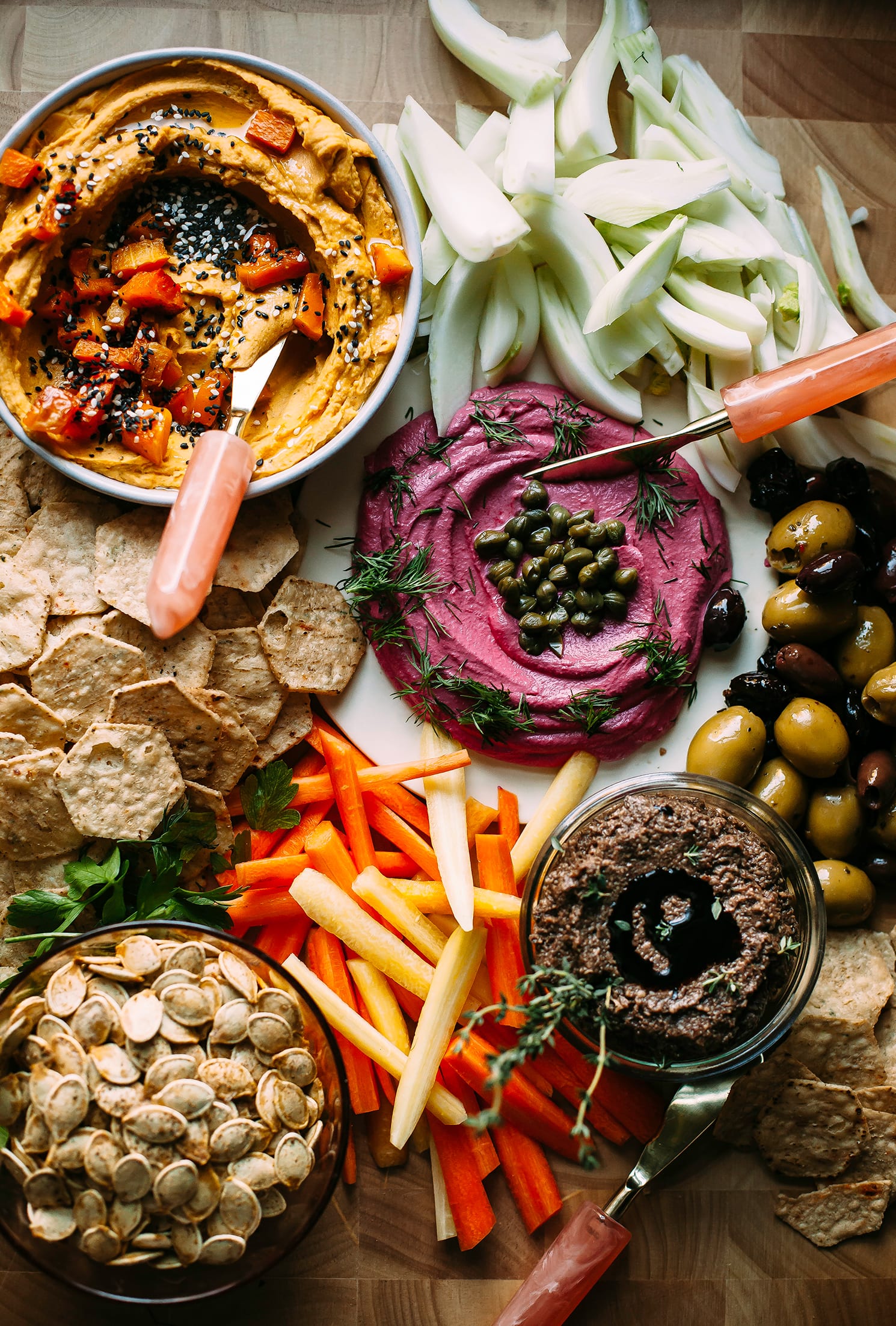 the-ultimate-vegan-snack-board-3-dip-recipes-the-first-mess