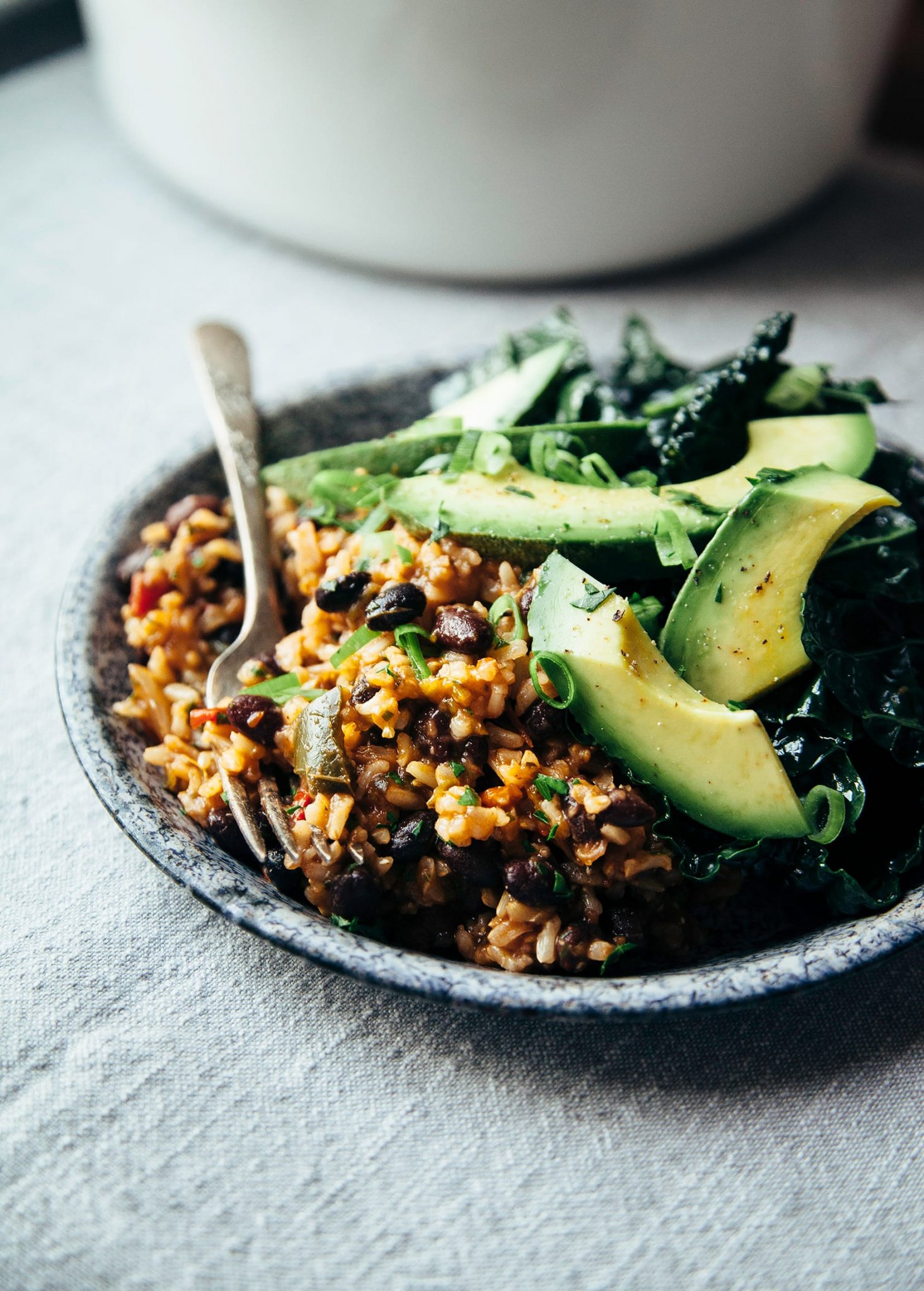 Black Beans and Rice with Roasted Poblanos and Garlic The First Mess