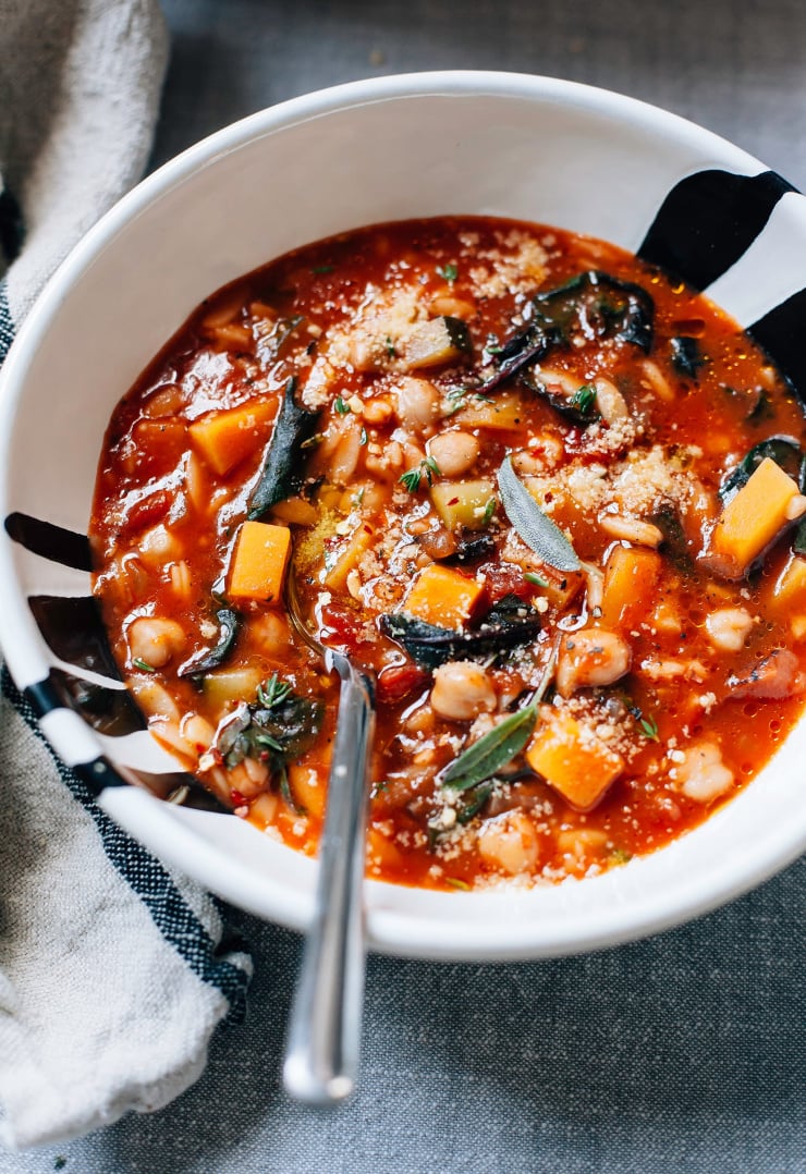 Butternut Minestrone with Sage, Chickpeas & Chard | The First Mess