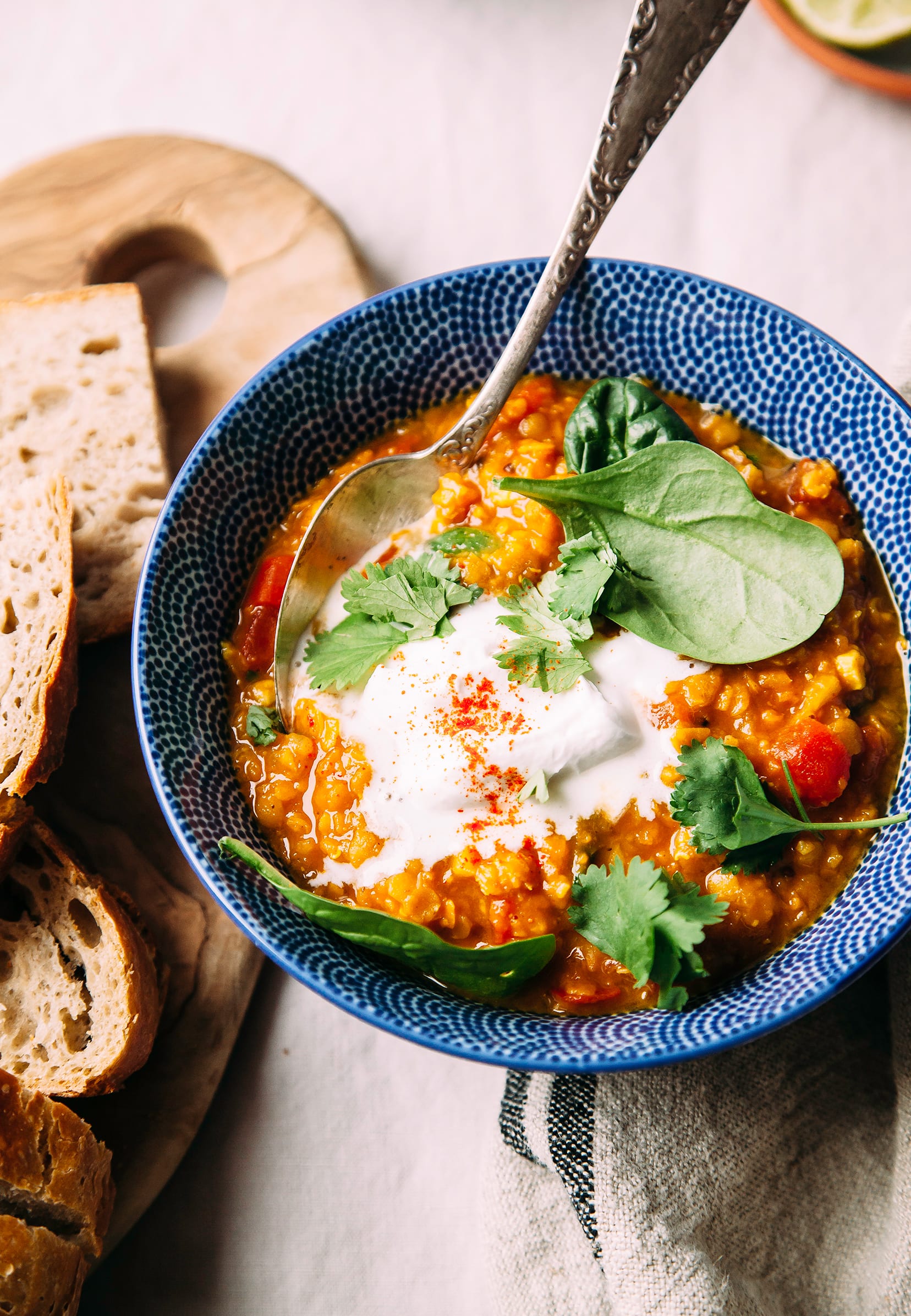 Golden Lentil Soup With Sweet Potatoes Coconut And Lime The First Mess 