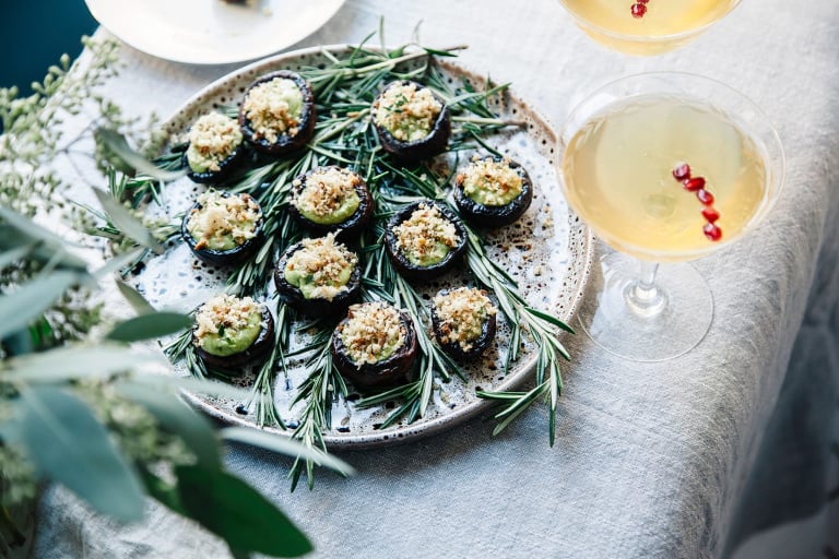 Vegan Stuffed Mushrooms with Pesto Cream The First Mess