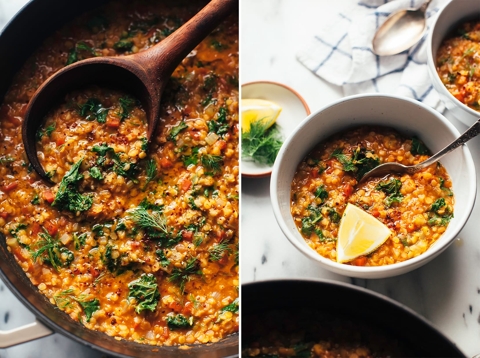 Quick Smoky Red Lentil Stew with Greens (Vegan) | The First Mess