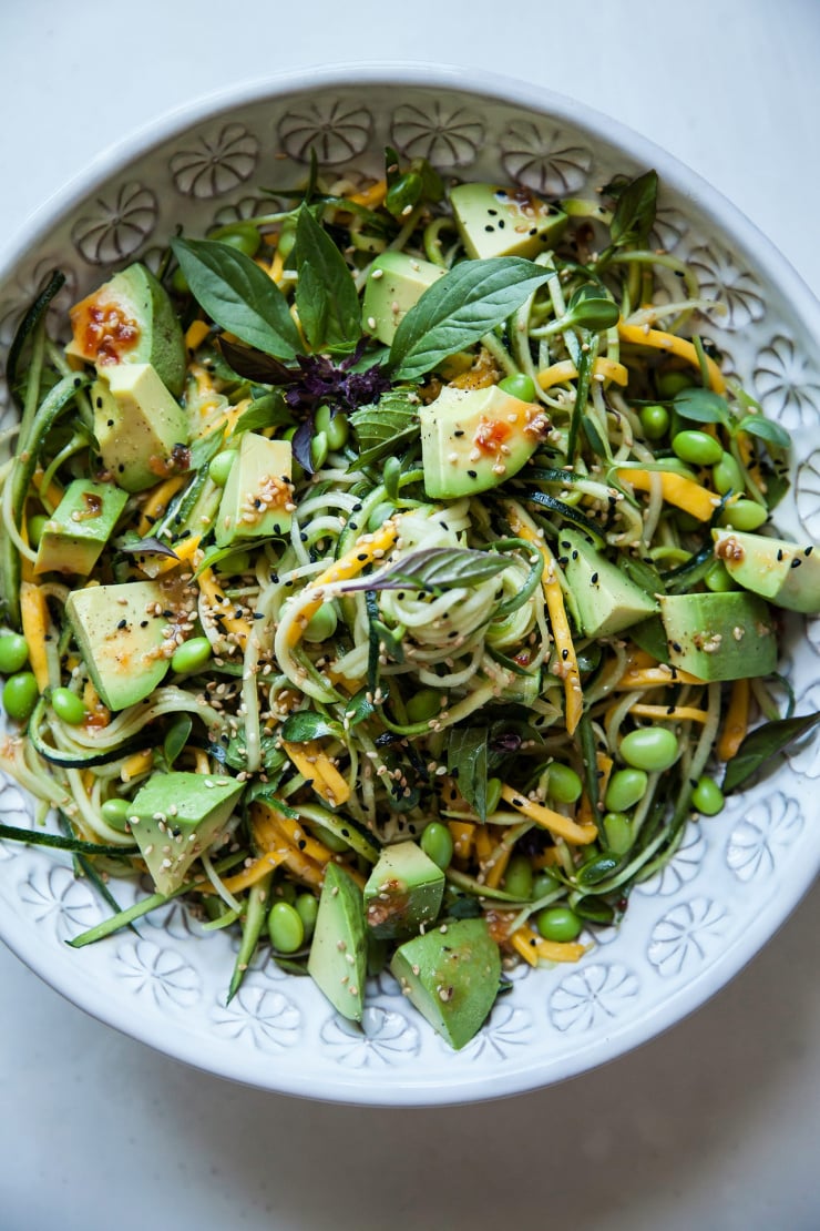 COLD VEG AND MANGO NOODLES WITH HOT HONEY SESAME DRESSING - THE FIRST MESS