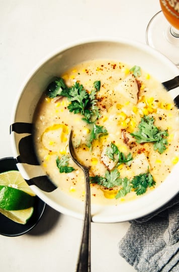 HARVEST CORN CHOWDER WITH BEER & WHITE BEANS - The First Mess