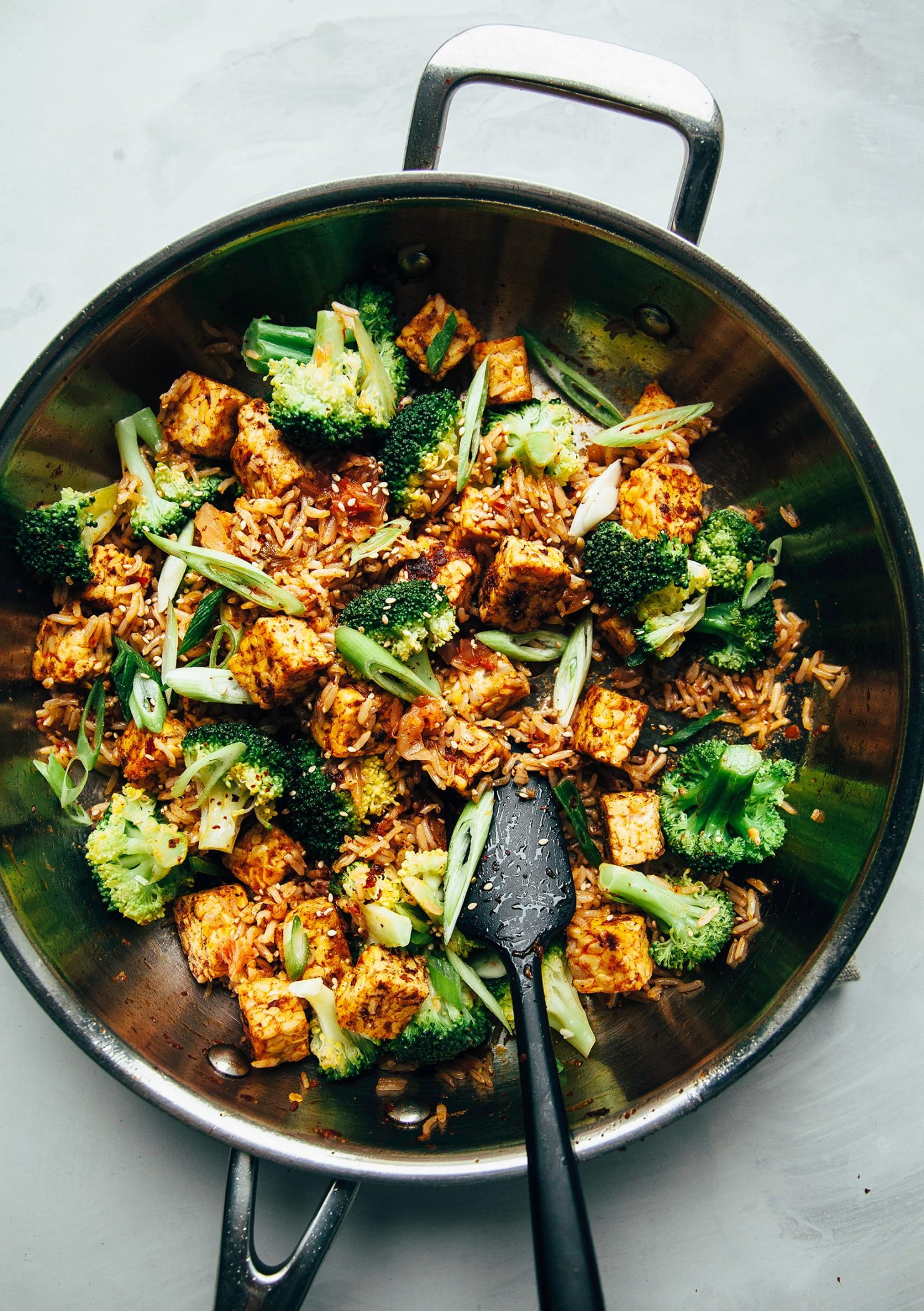 Vegan Kimchi Fried Rice with Smoky Tempeh & Broccoli The First Mess