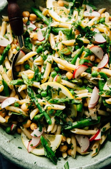 Lemony Spring Pasta Salad (vegan + nut-free) - The First Mess