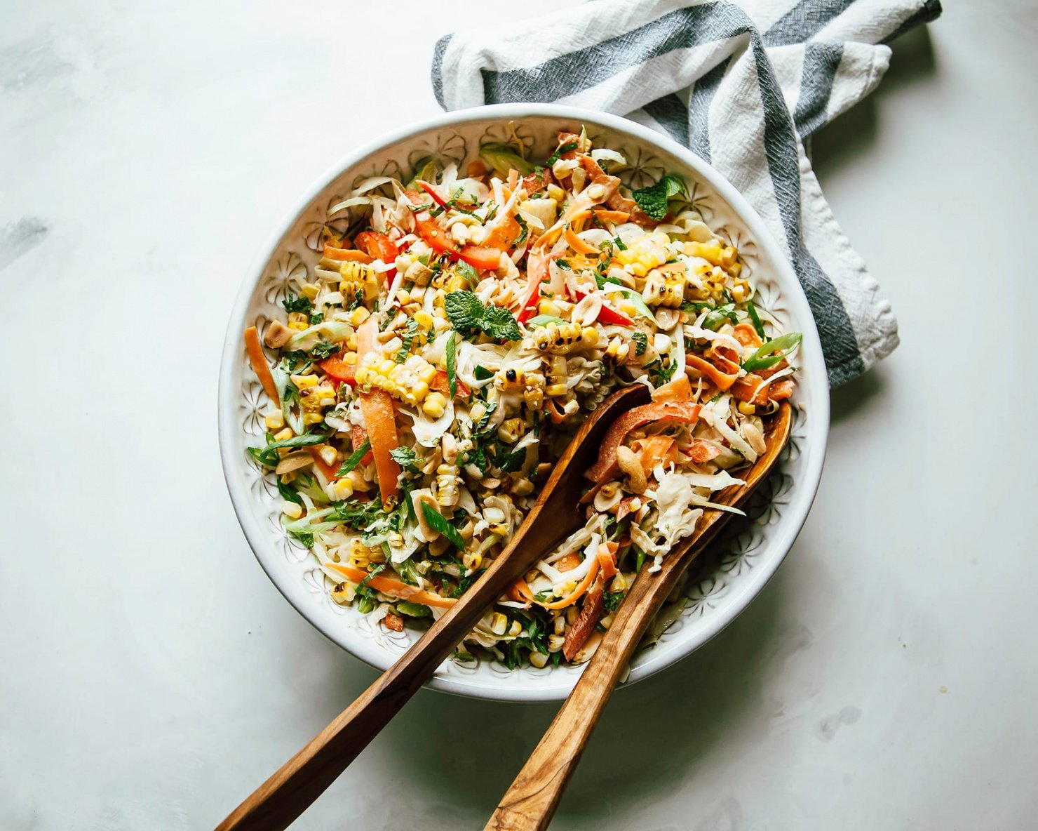 Charred Corn Slaw with Peanut Butter Lime Dressing The First Mess
