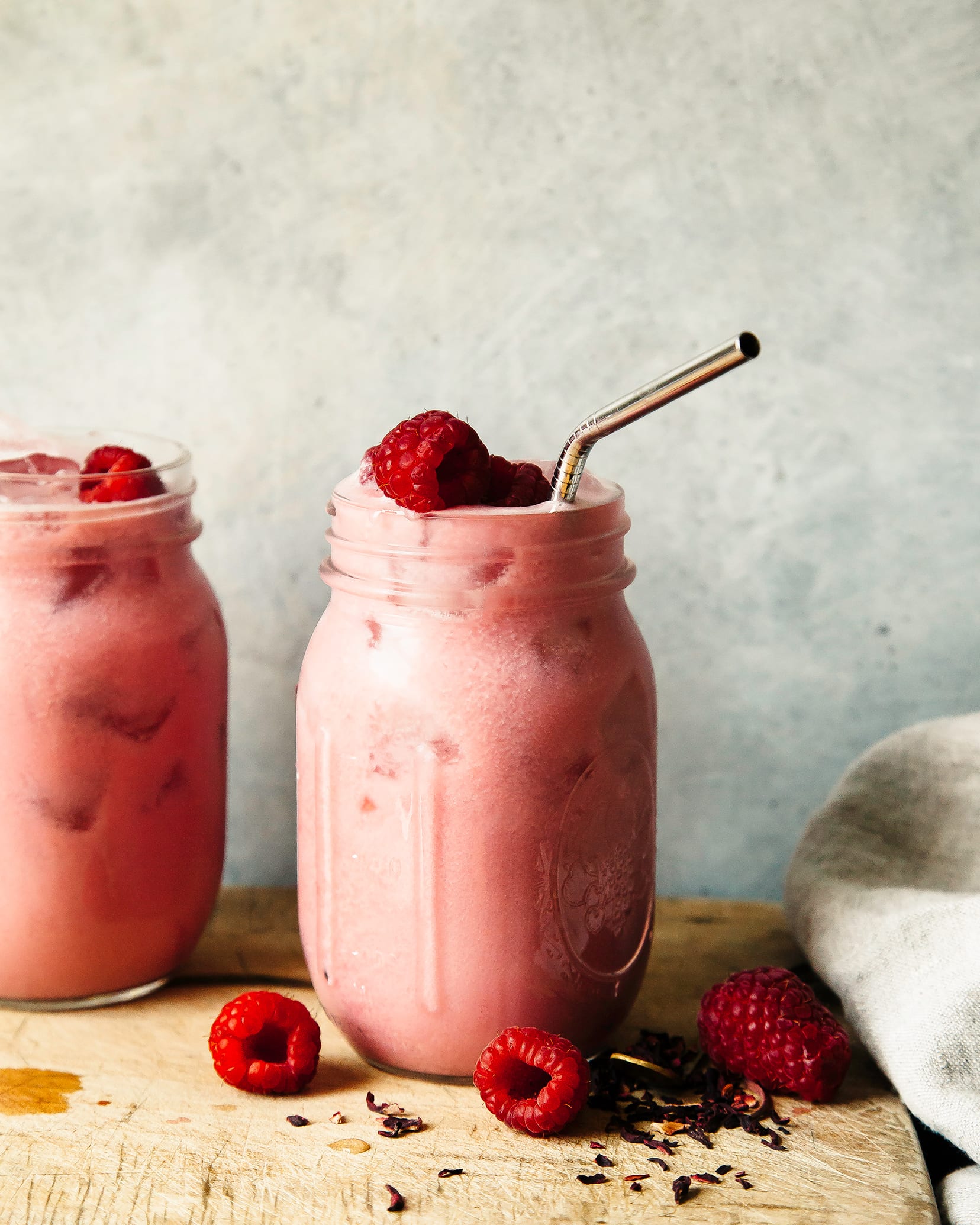 iced caramel macchiato with raspberry