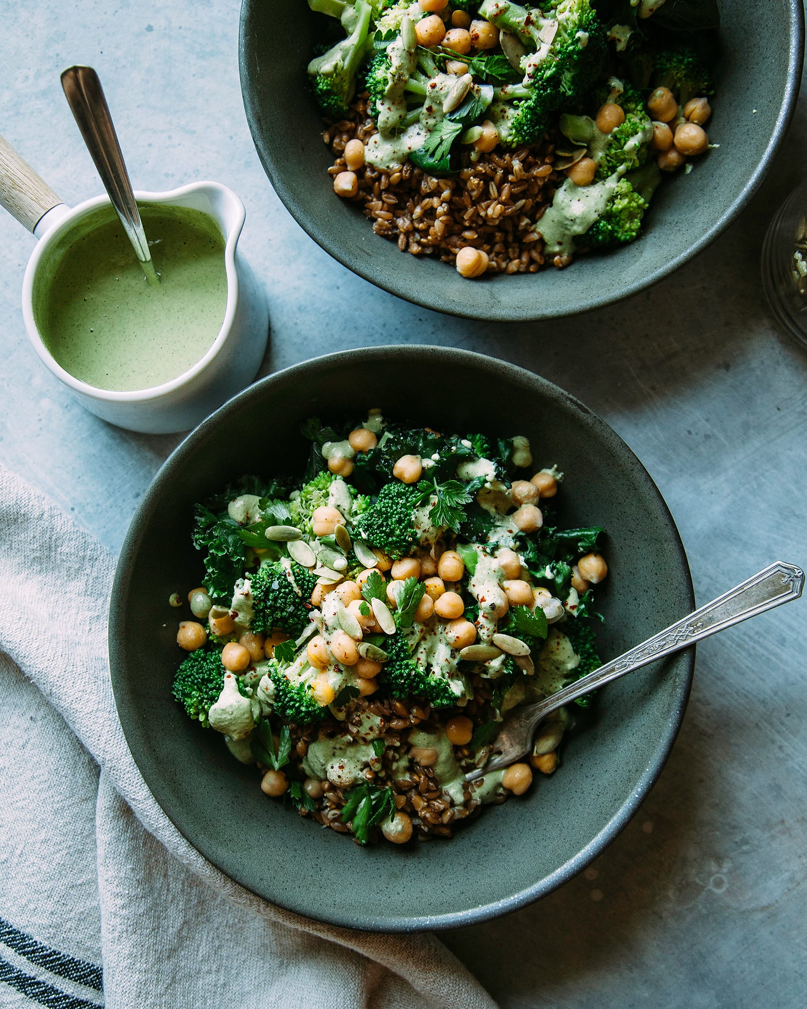 Green goddess glow bowl with chicken recipe