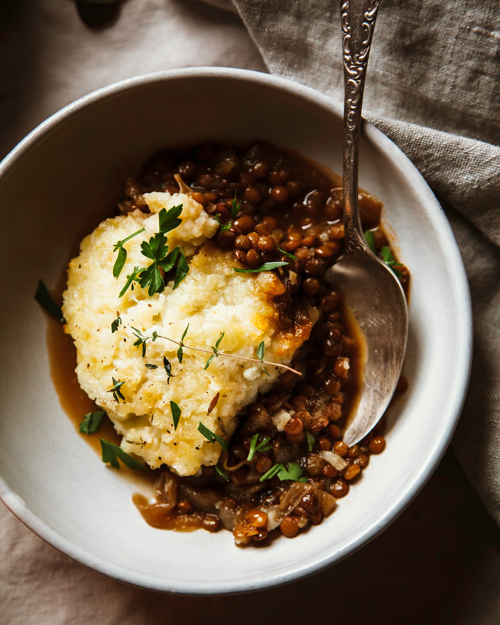 French Onion Shepherd S Pie W Cauliflower Mash The First Mess