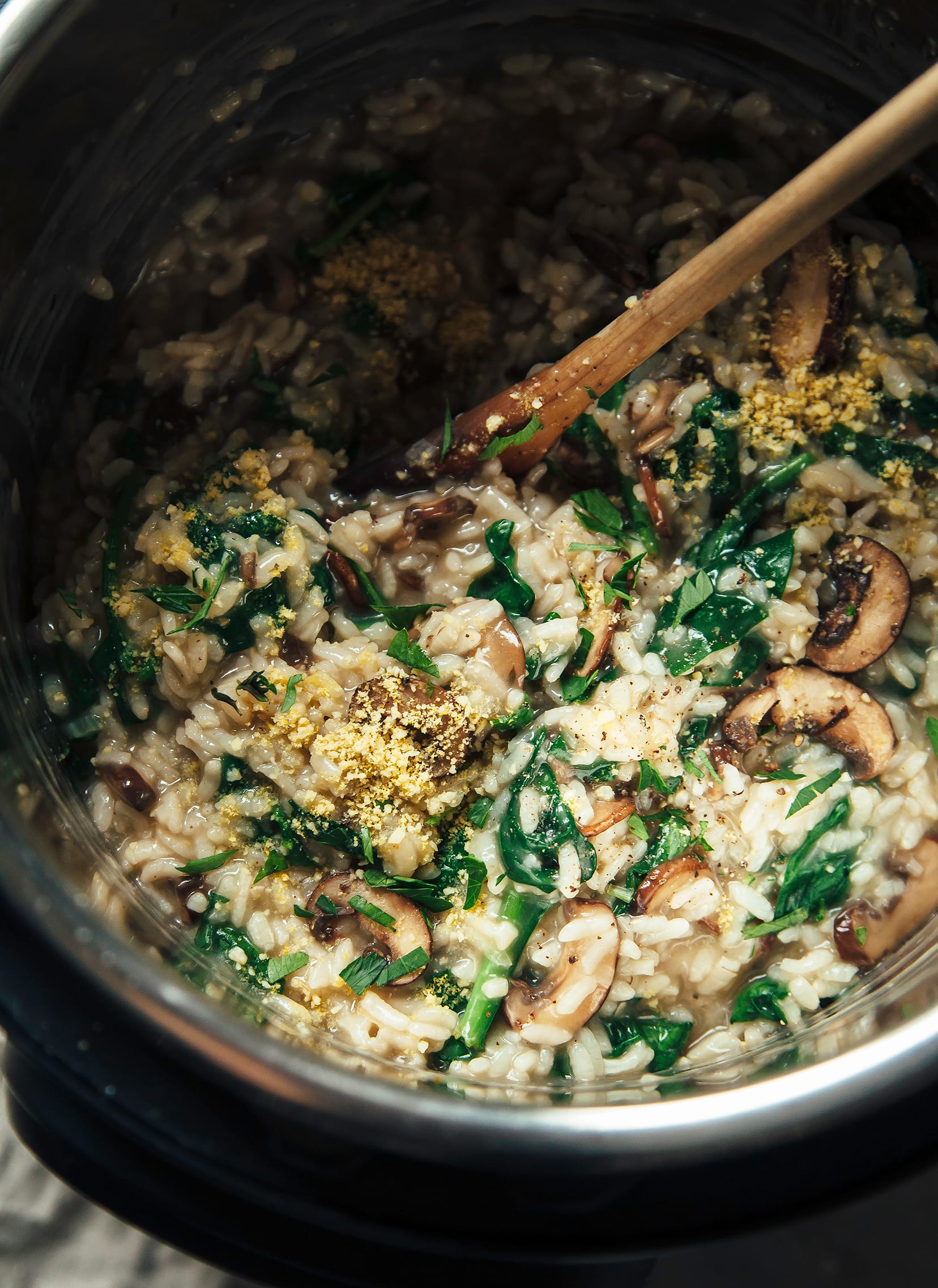 Instant pot mushroom online spinach risotto