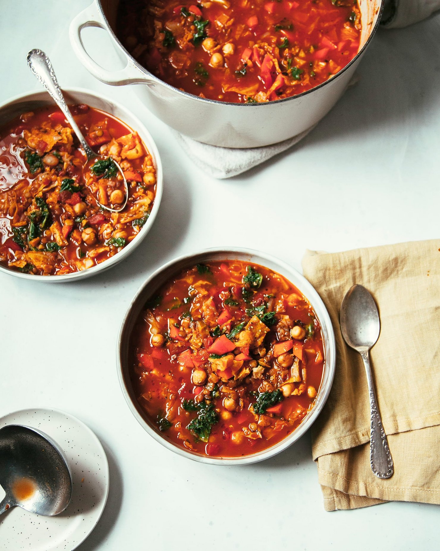 Smoky Chickpea, Cabbage & Lentil Stew with Kale The First Mess