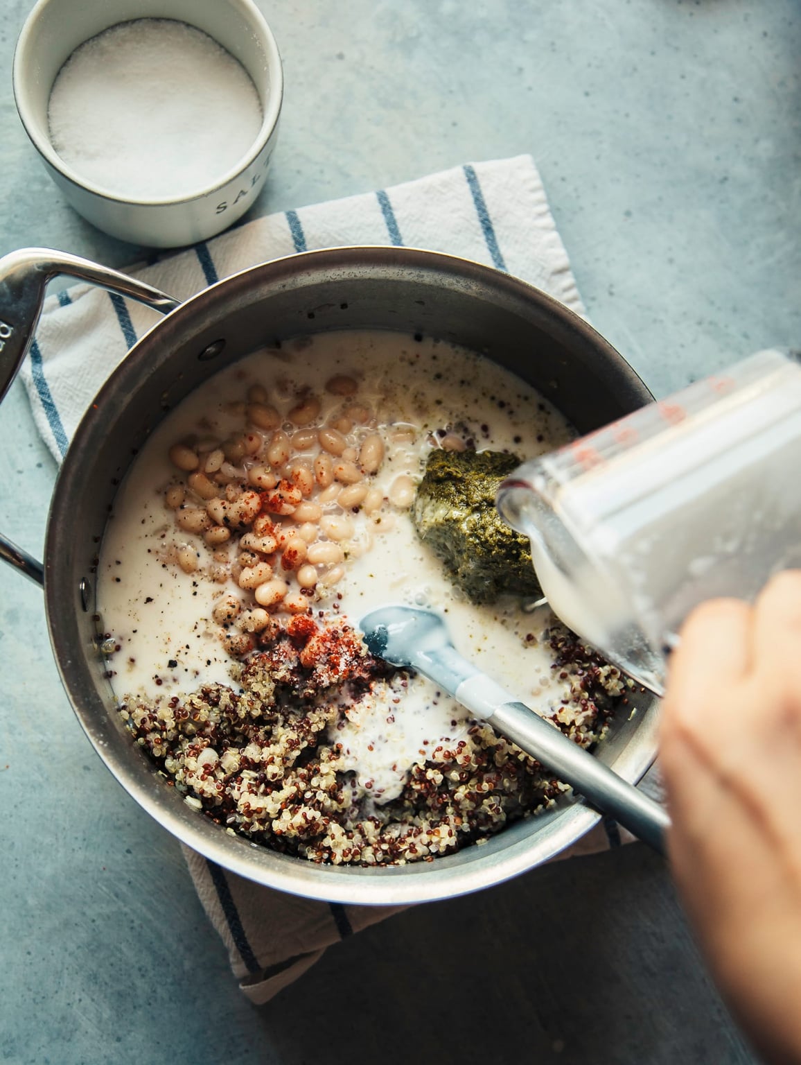 Pesto Quinoa & White Bean Bake with Spring Veg The First Mess