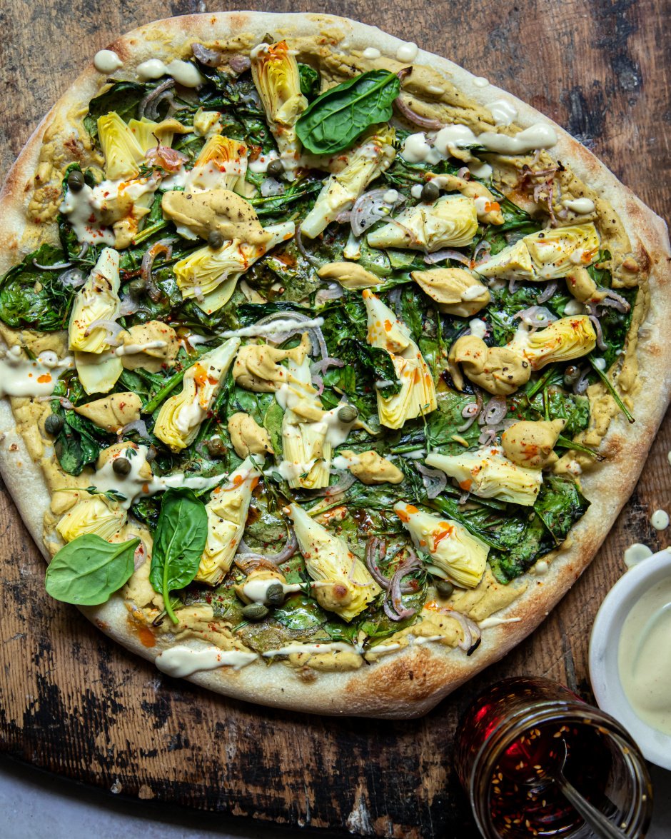 Vegan Spinach Artichoke Pizza (dairyfree!) The First Mess
