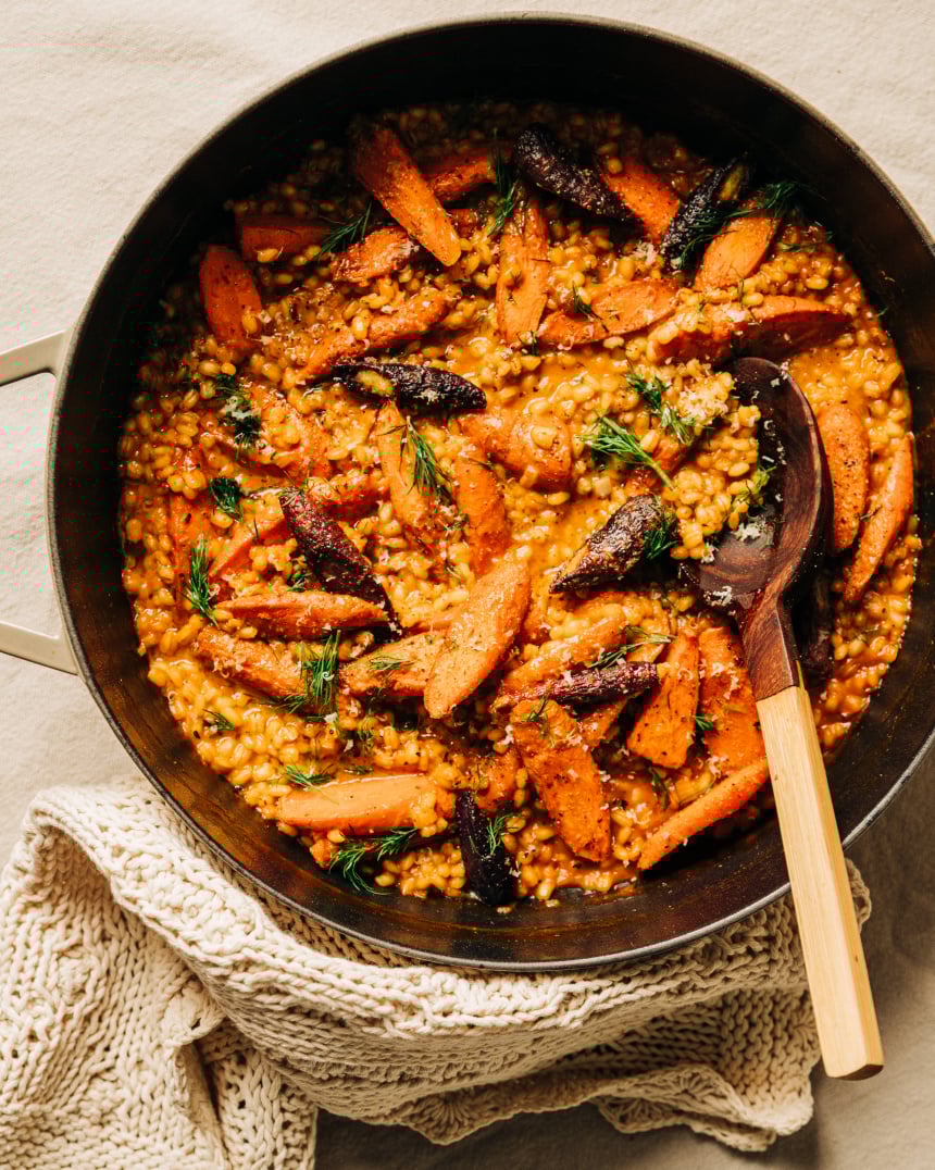 Vegan Barley Risotto with Roasted Carrots The First Mess