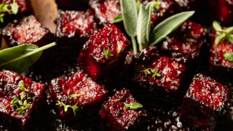 Blackberry Glazed Tofu with Black Pepper & Chili