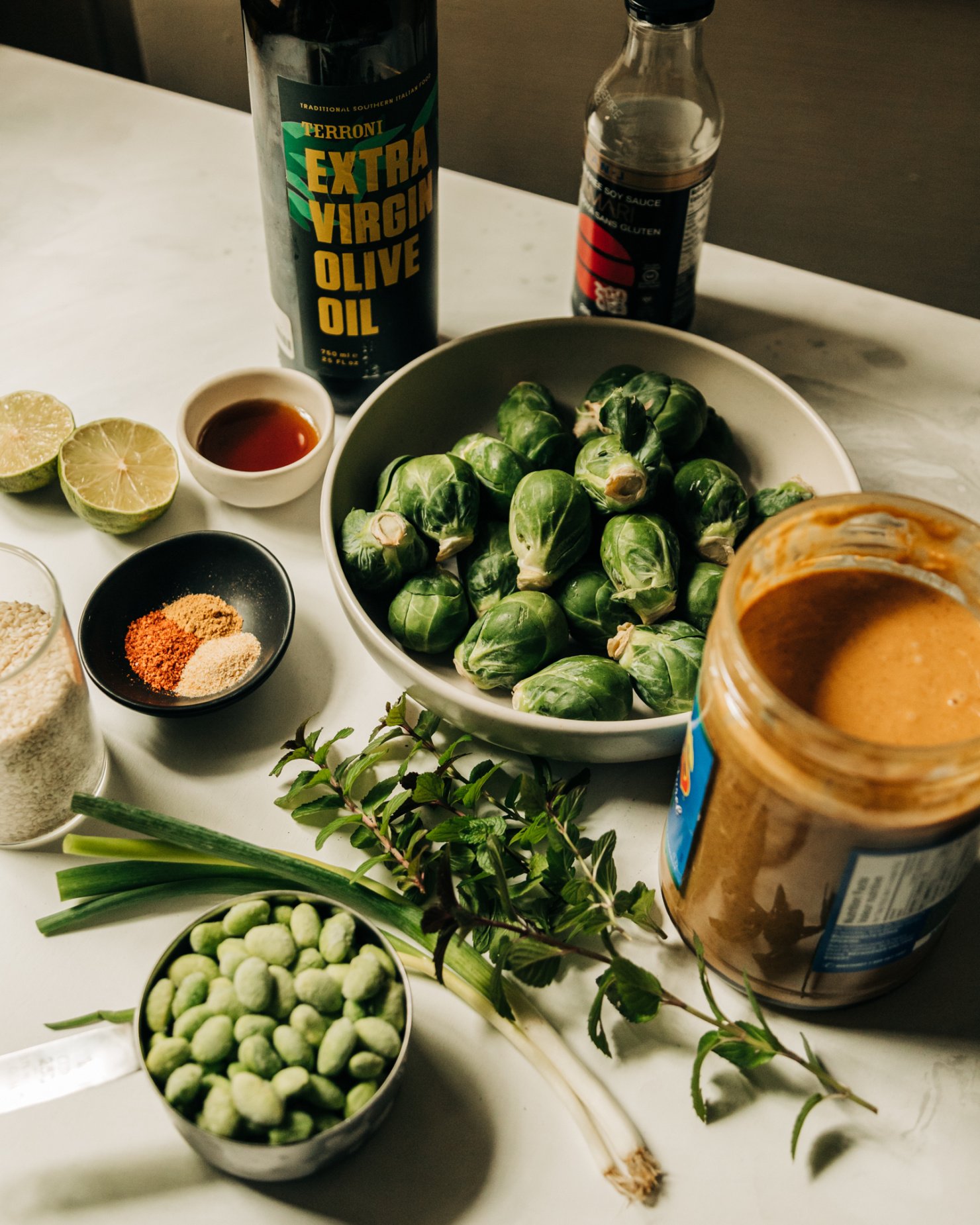 Crispy Roasted Brussels Sprouts w/ Peanut Sauce The First Mess