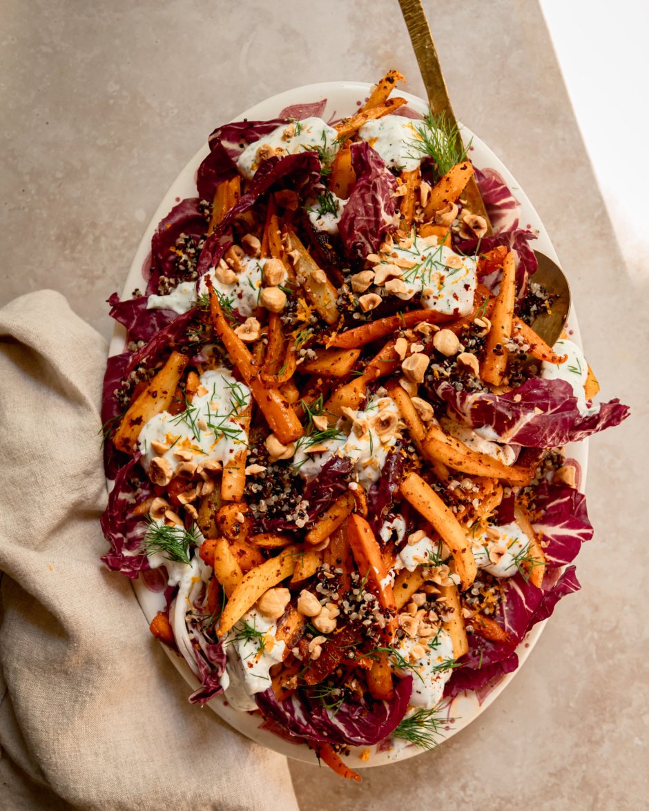 Harissa Carrot and Parsnip Salad with Quinoa | The First Mess