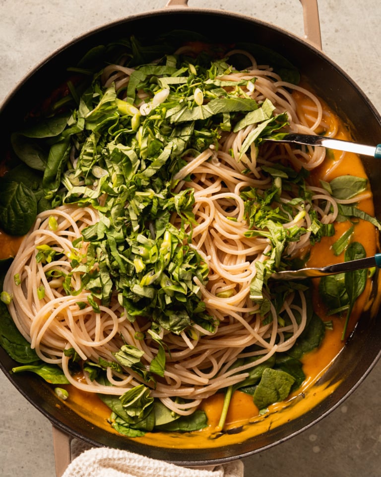 Butternut Coconut Noodles with Greens & Herbs The First Mess