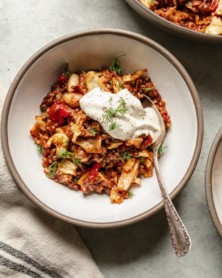 https://thefirstmess.com/wp-content/uploads/2023/01/vegan-chopped-cabbage-roll-skillet-01-740x925.jpg