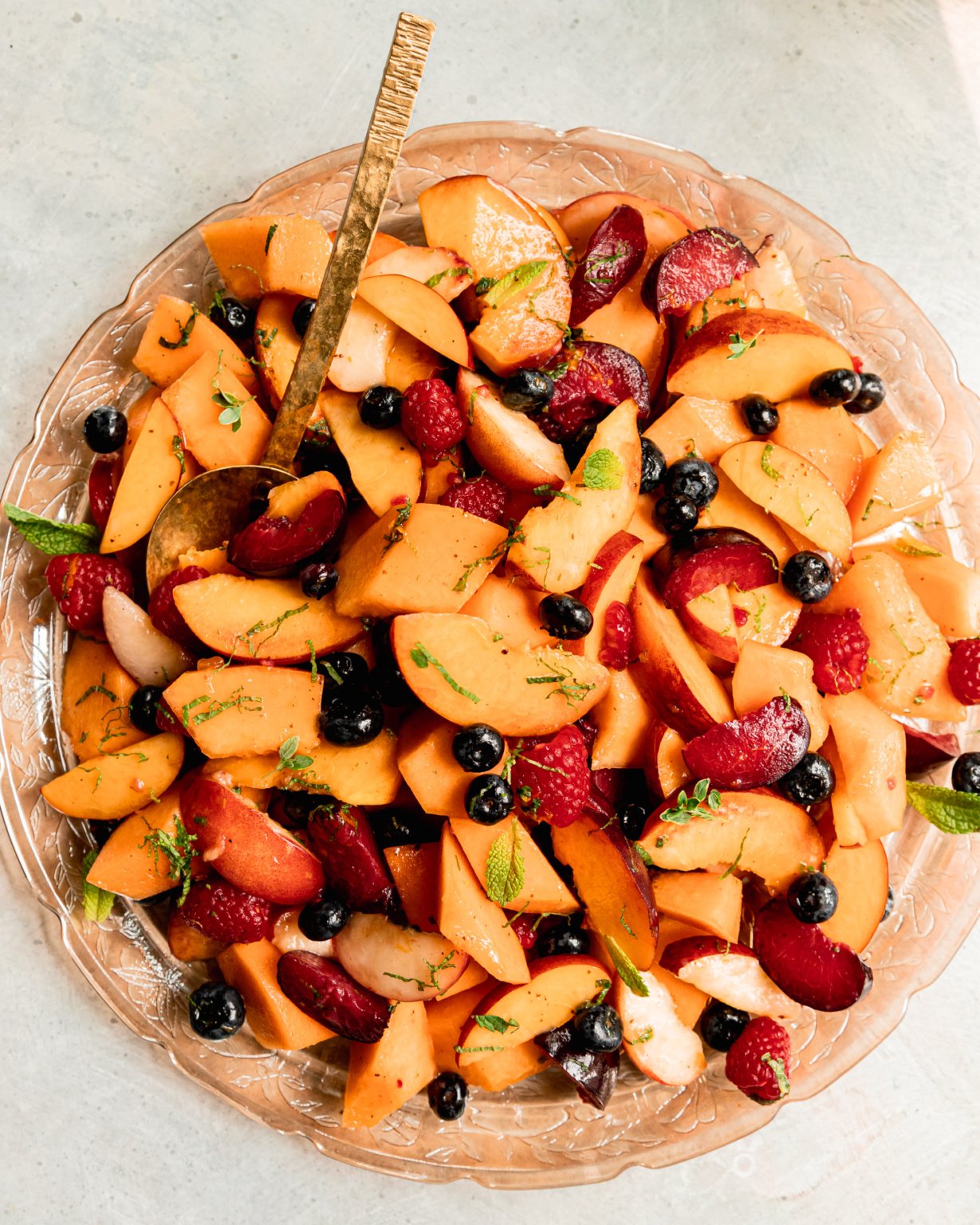 Colourful 20Minute Summer Fruit Salad (with Orange Mint Dressing