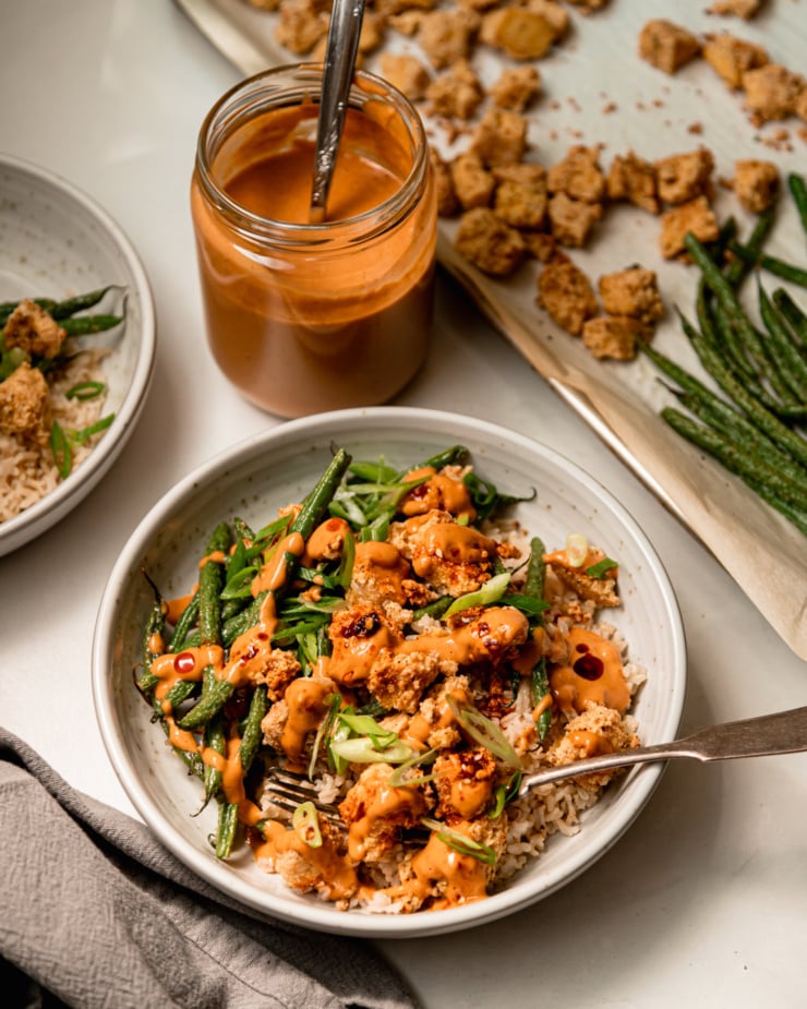 Easy Pan-Fried Tofu with Chili Miso Sauce - The Foodie Takes Flight