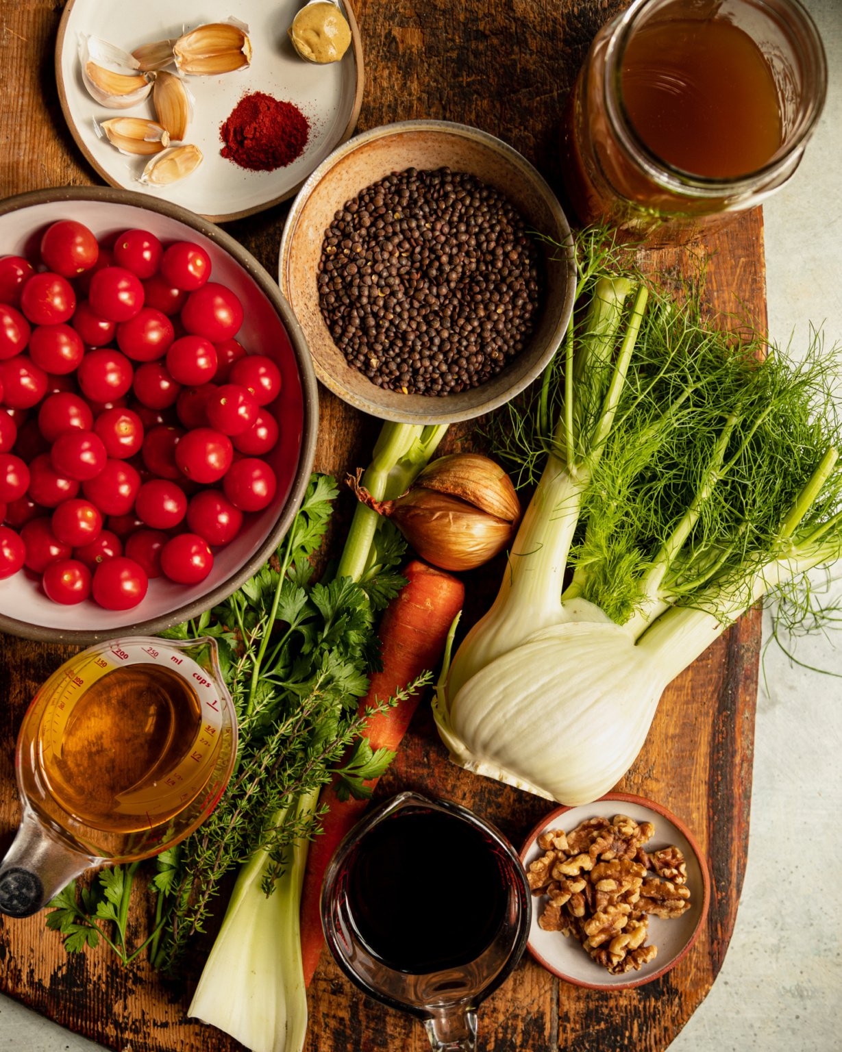 Red Wine Lentils with Confit Cherry Tomatoes & Fennel The First Mess