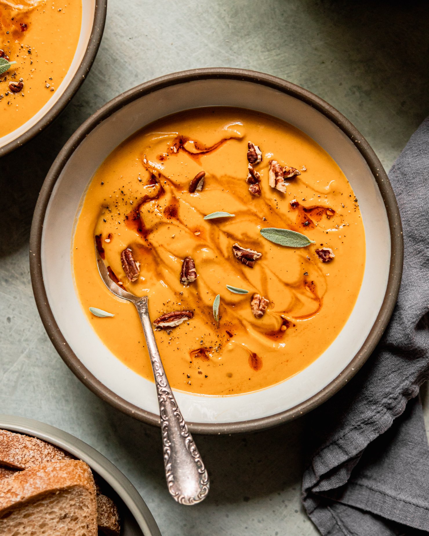 Roasted Vegan Butternut Squash Soup with Apples & Pecans The First Mess