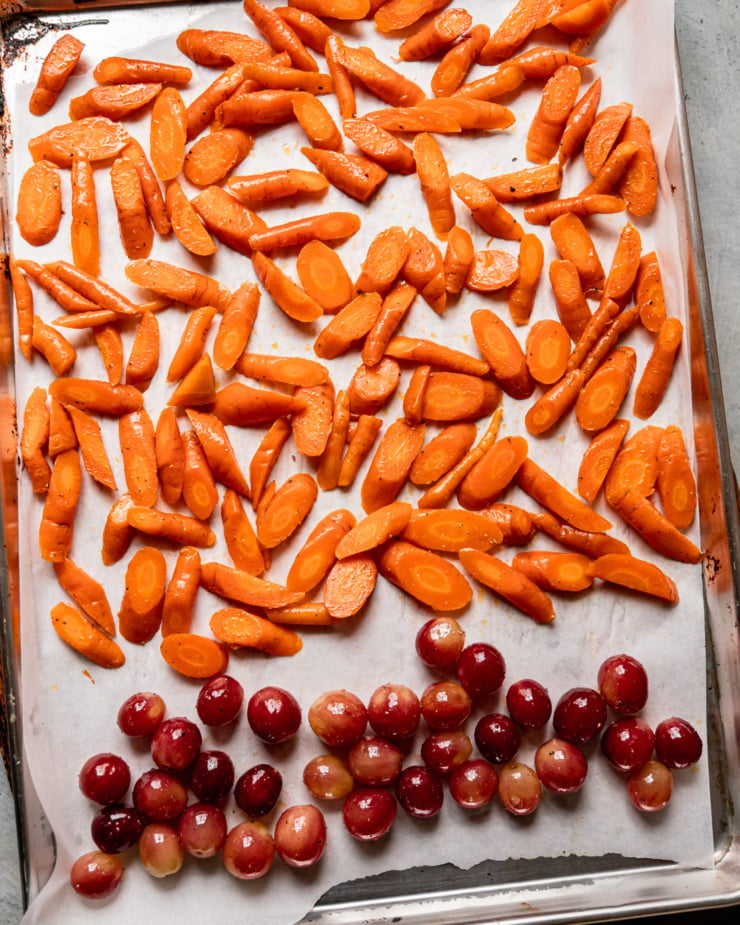 Oven-Roasted Carrot Side Dish with Grapes & Dukkah