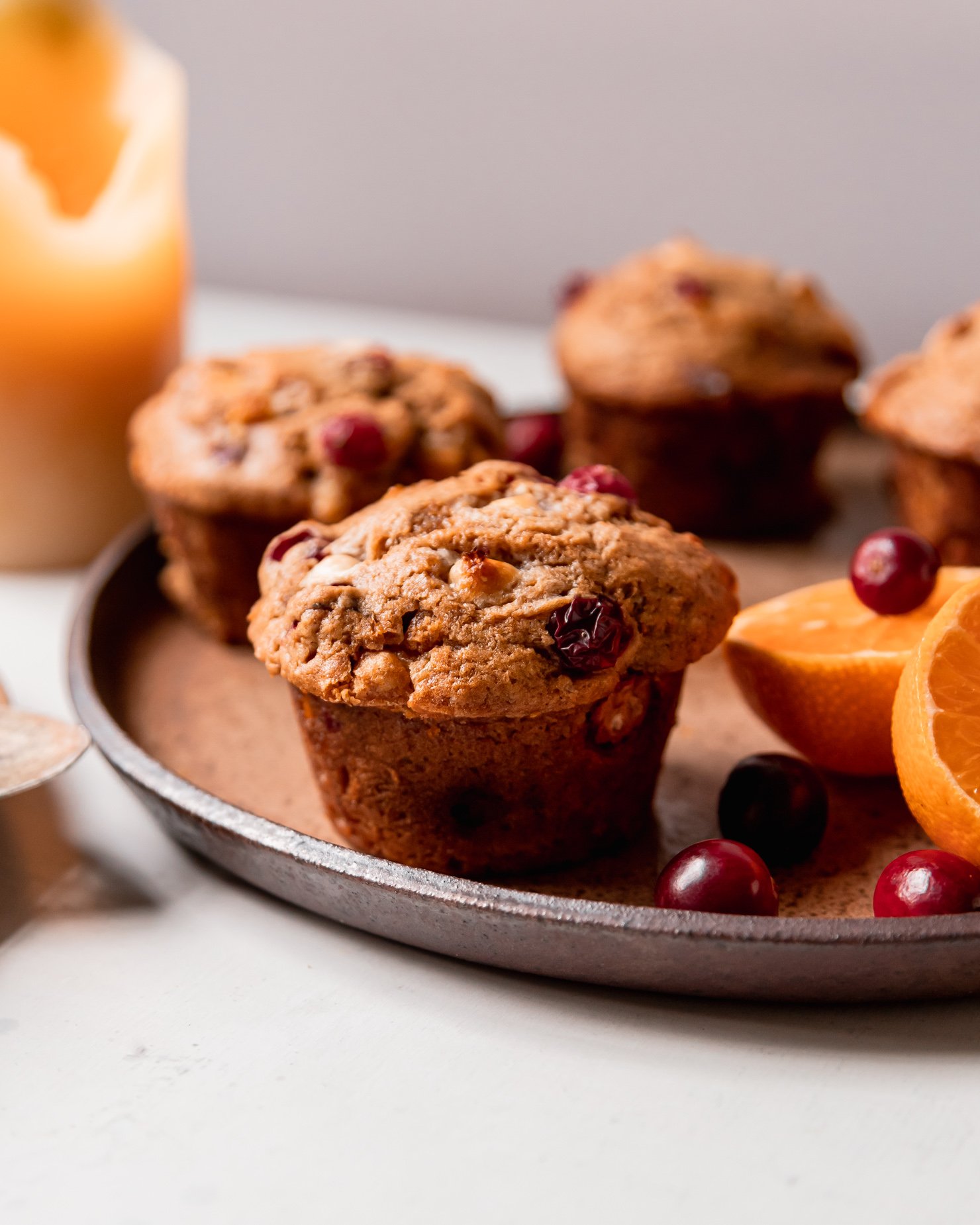 Vegan Cranberry Clementine Muffins with White Chocolate The First Mess