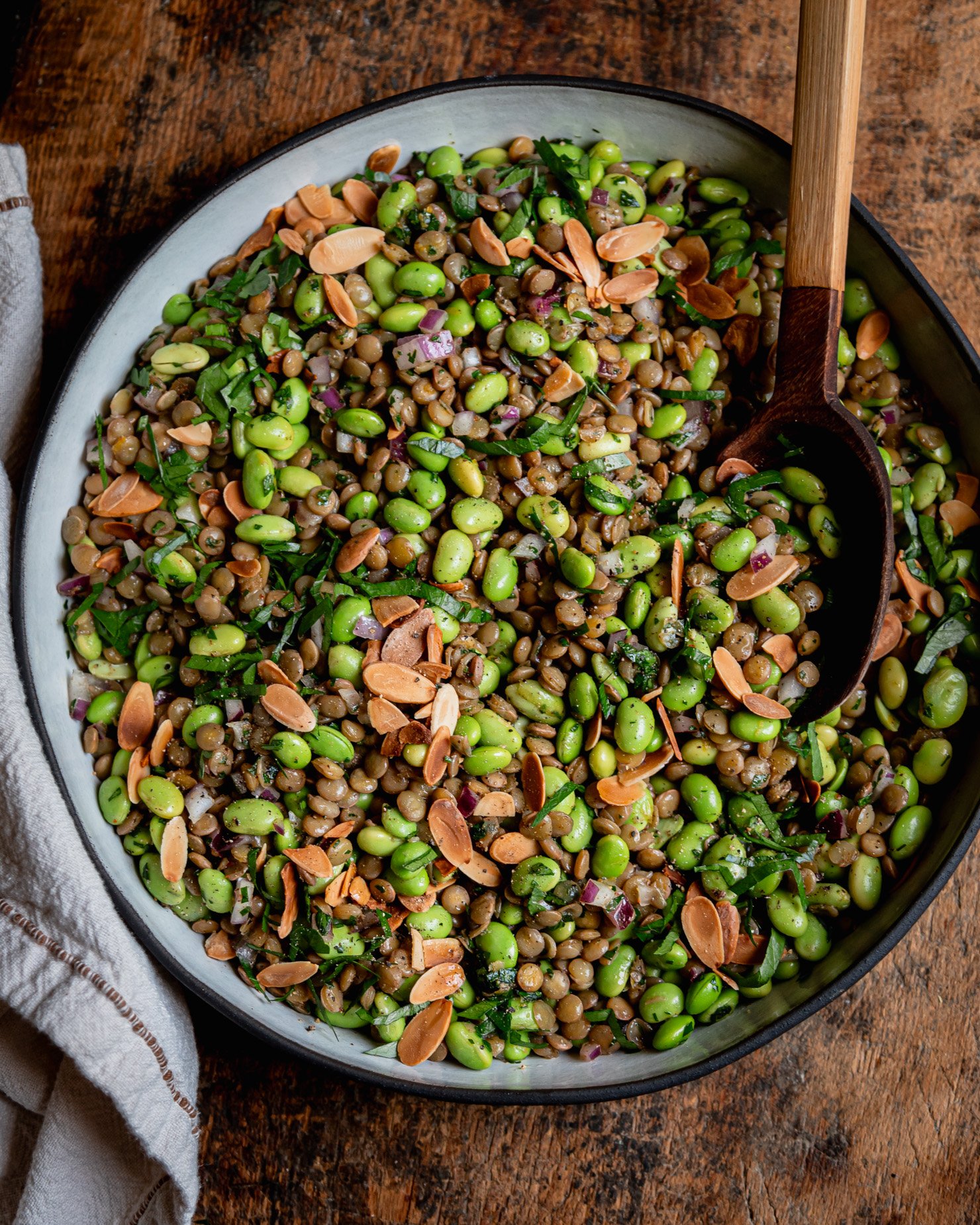 Green Lentil Edamame Salad with Spiced Lemon Dressing The First Mess