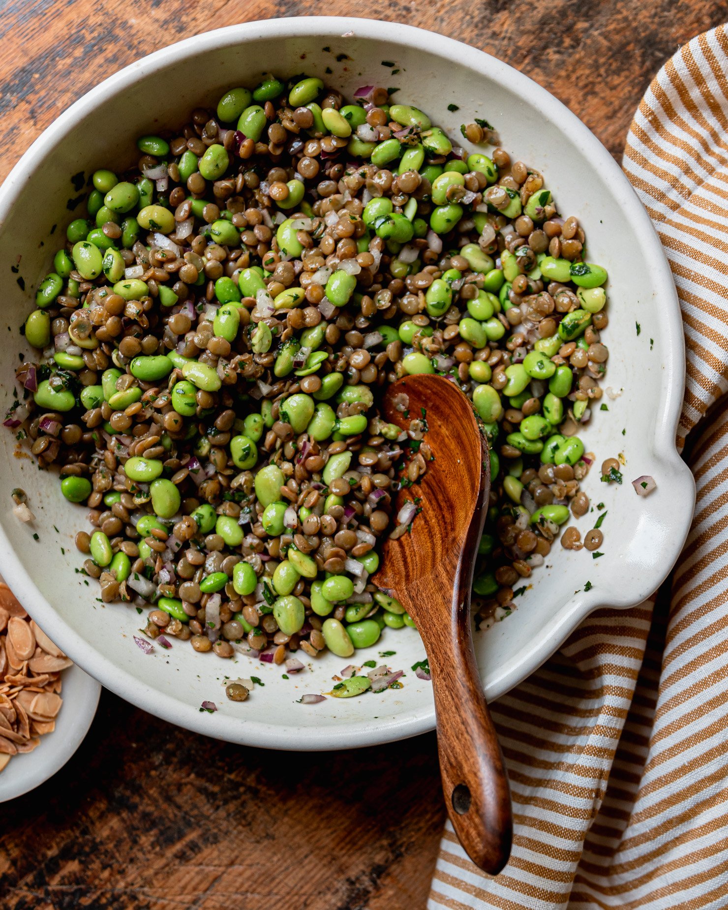 Green Lentil Edamame Salad with Spiced Lemon Dressing The First Mess