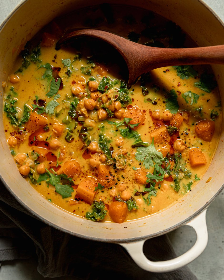 Butternut Squash Stew with Coconut Milk, Chickpeas & Kale (Vegan) | The First Mess