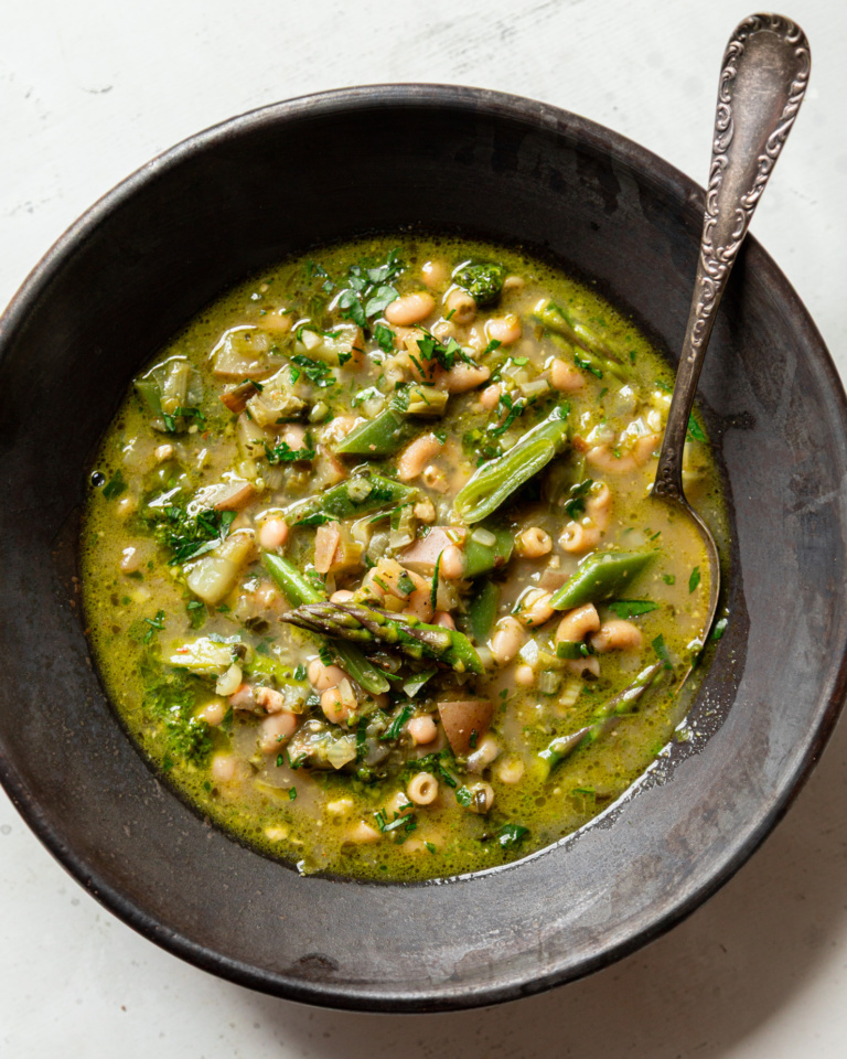 Spring Green Minestrone with Pesto | The First Mess